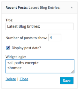 Wordpress Widget-Anzeige steuern