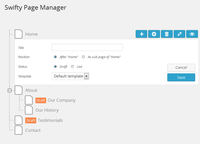 Seiten-Organisation mit swifty-page-manager